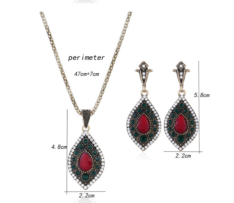 Fashion Green Water Drop Shape Decorated Jewelry Set,Jewelry Sets