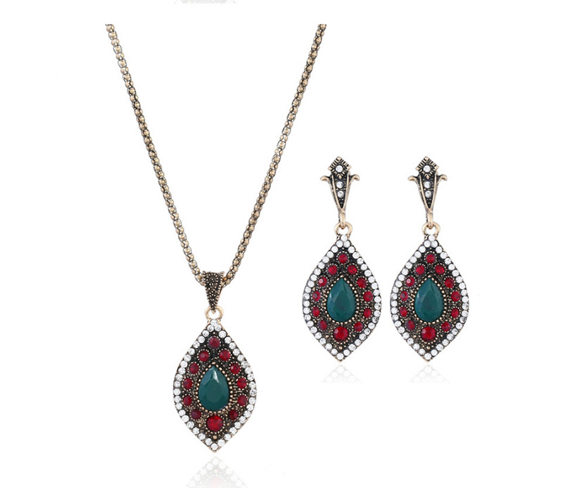 Fashion Red Water Drop Shape Decorated Jewelry Set,Jewelry Sets