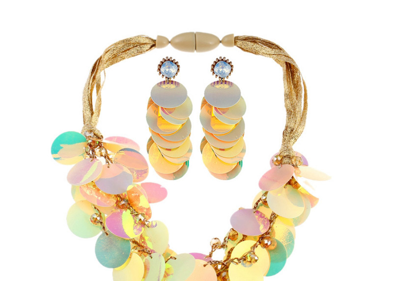 Fashion Yellow Pure Color Decorated Jewelry Set,Jewelry Sets