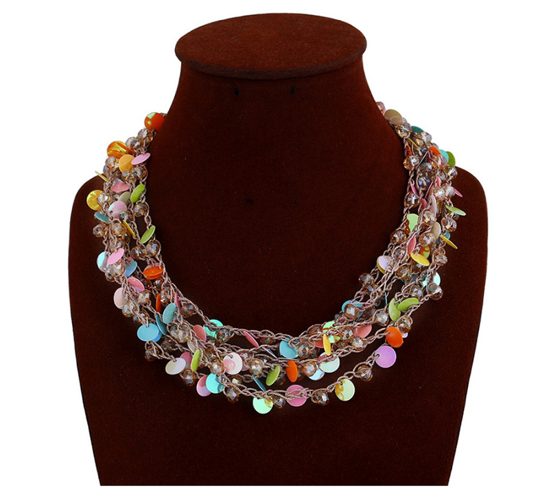 Fashion Multi-color Pure Color Decorated Necklace,Multi Strand Necklaces