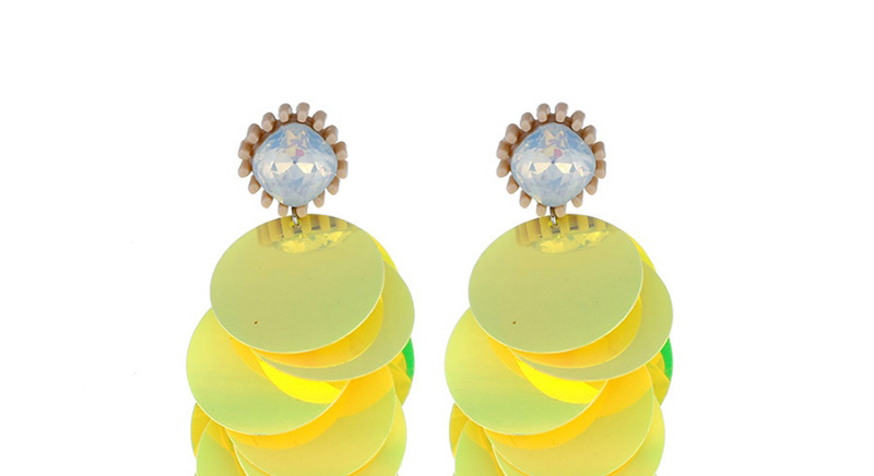 Fashion Yellow Round Shape Decorated Earrings,Drop Earrings