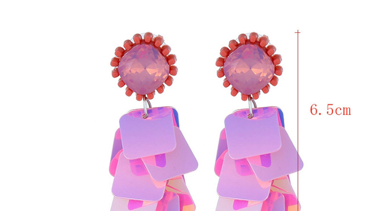 Fashion Pink Square Shape Decorated Earrings,Drop Earrings