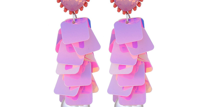 Fashion Pink Square Shape Decorated Earrings,Drop Earrings