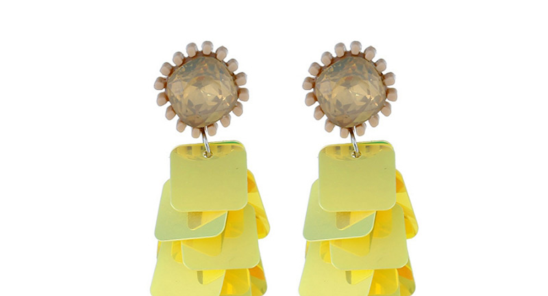 Fashion Yellow Square Shape Decorated Earrings,Drop Earrings
