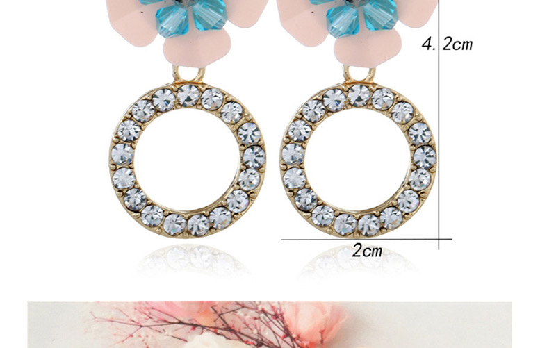 Fashion Pink Flower Shape Decorated Earrings,Drop Earrings