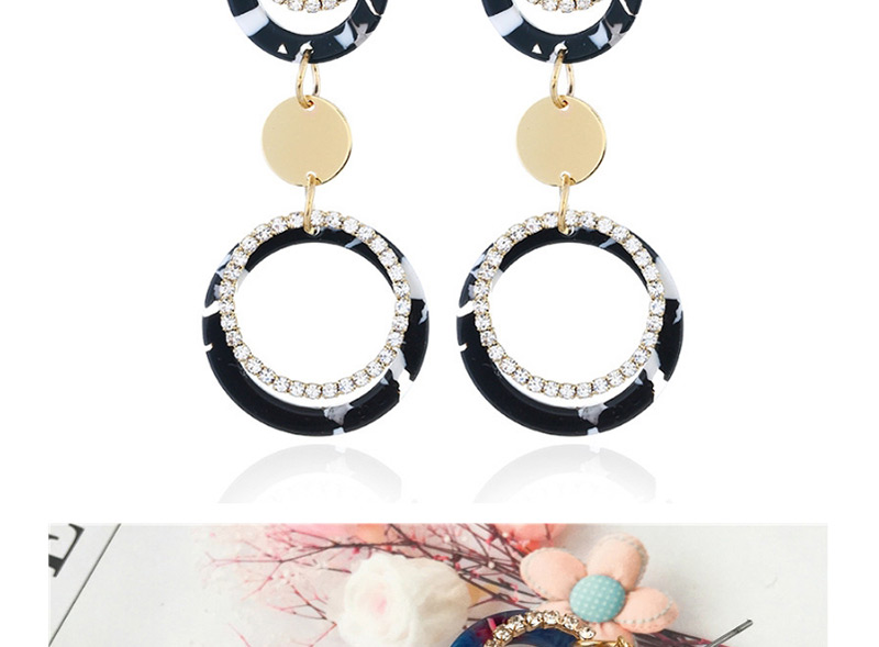 Fashion Black Round Shape Decorated Earrings,Drop Earrings