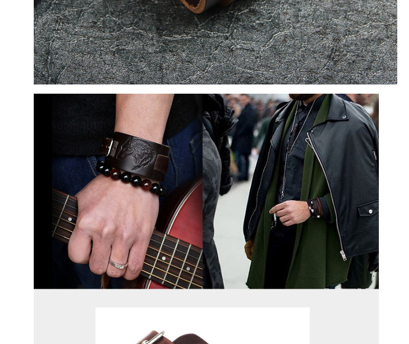 Fashion Black Wolf Pattern Decorated Bracelet,Fashion Bracelets