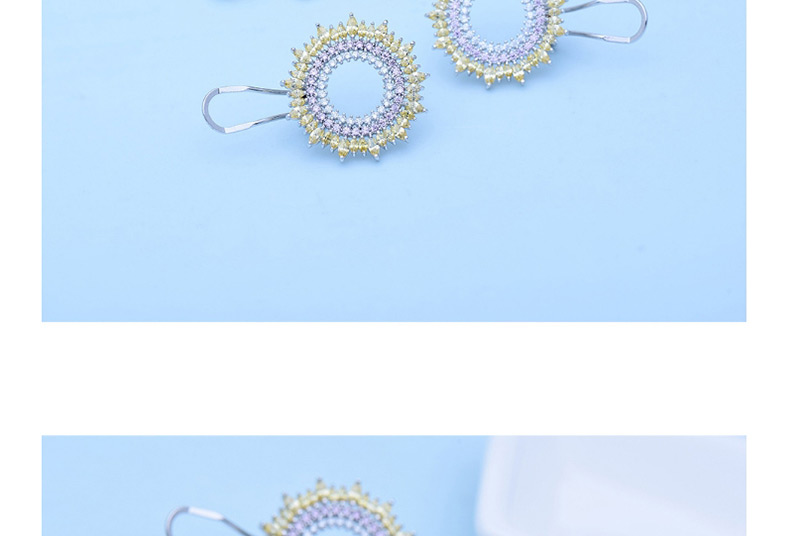Fashion Pink Round Shape Decorated Earrings,Earrings