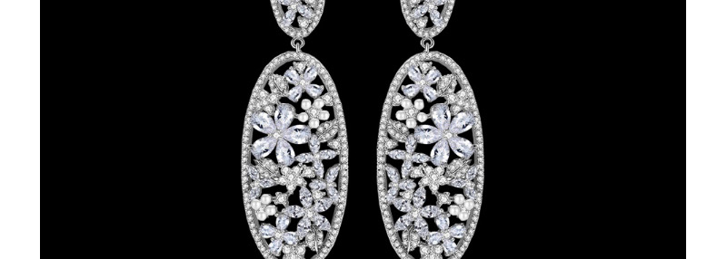 Fashion Silver Color Flower Shape Decorated Earrings,Earrings