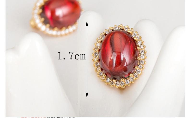 Fashion Red Round Shape Decorated Earrings,Earrings