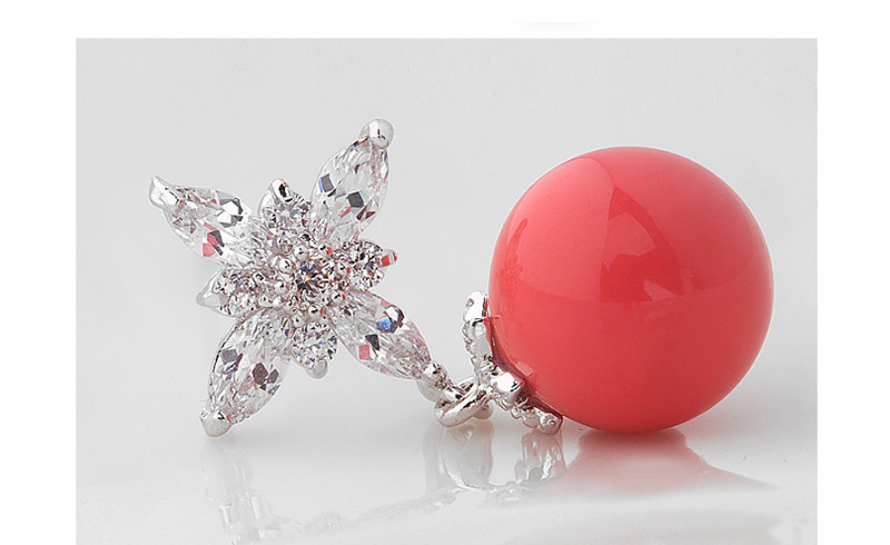 Fashion Red Ball Shape Decorated Earrings,Earrings