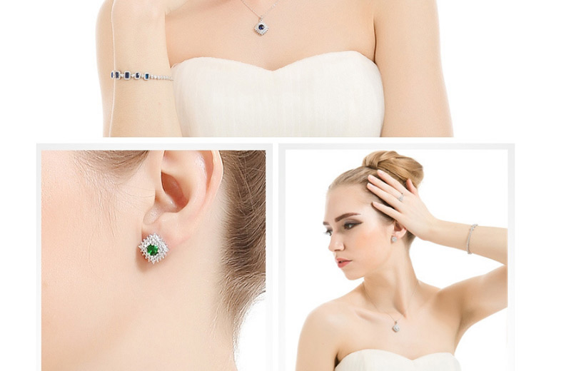 Fashion Blue Pure Color Decorated Earrings,Earrings
