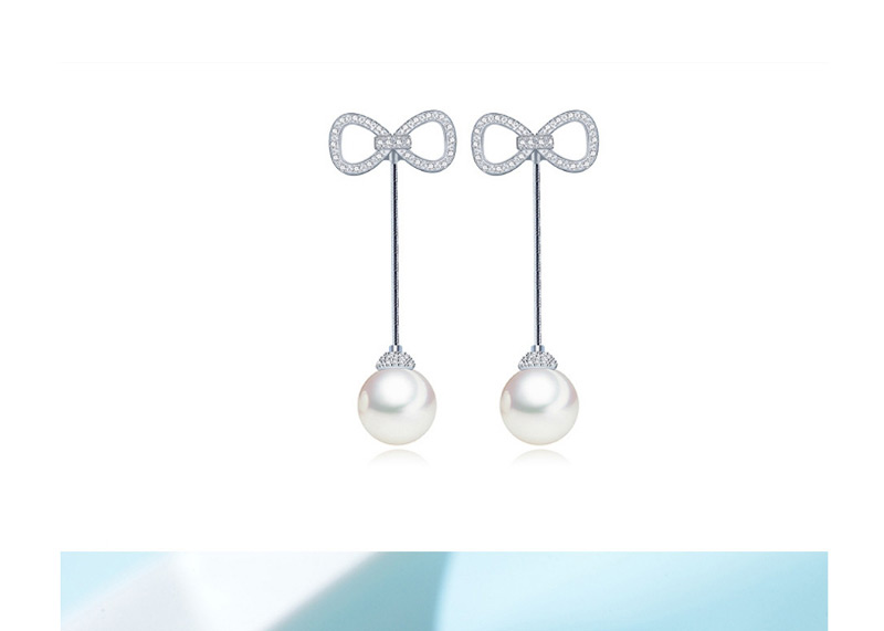 Fashion Silver Color Bowknot Shape Decorated Earrings,Earrings