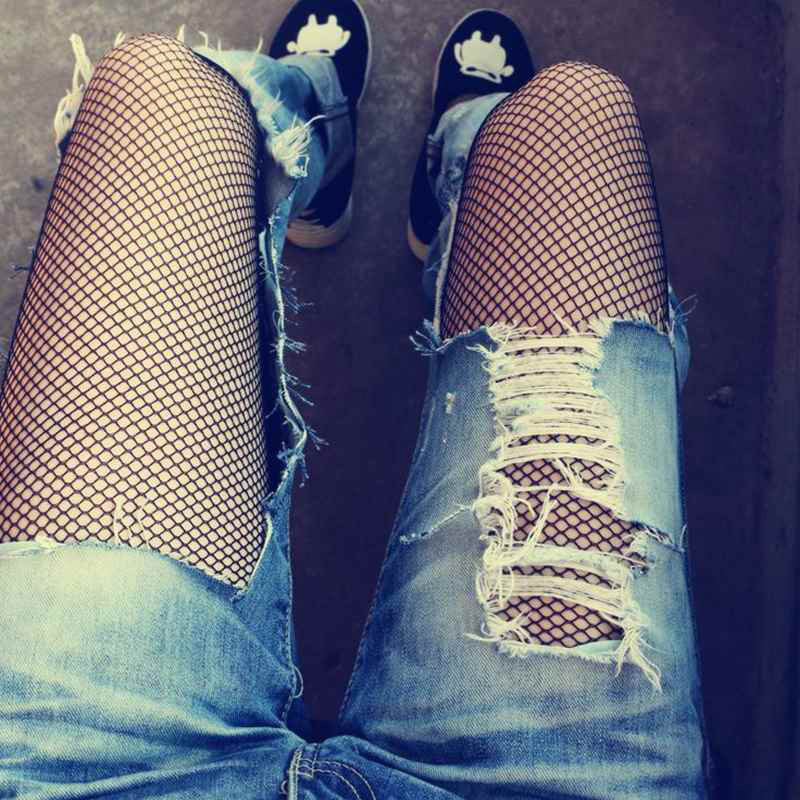 Fashion Black Square Shape Decorated Socks,Tattoo Stockings
