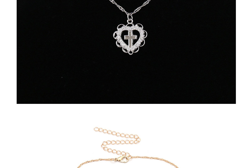 Fashion Silver Color Heart Shape Decorated Necklace,Pendants
