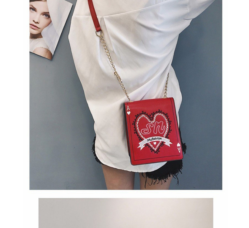 Fashion Red Heart Pattern Decorated Shoulder Bag,Messenger bags