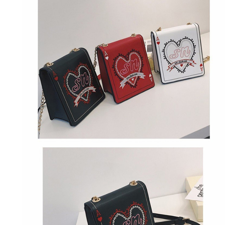 Fashion Red Heart Pattern Decorated Shoulder Bag,Messenger bags