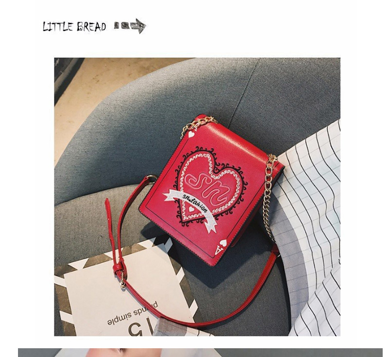 Fashion Black Heart Pattern Decorated Shoulder Bag,Messenger bags