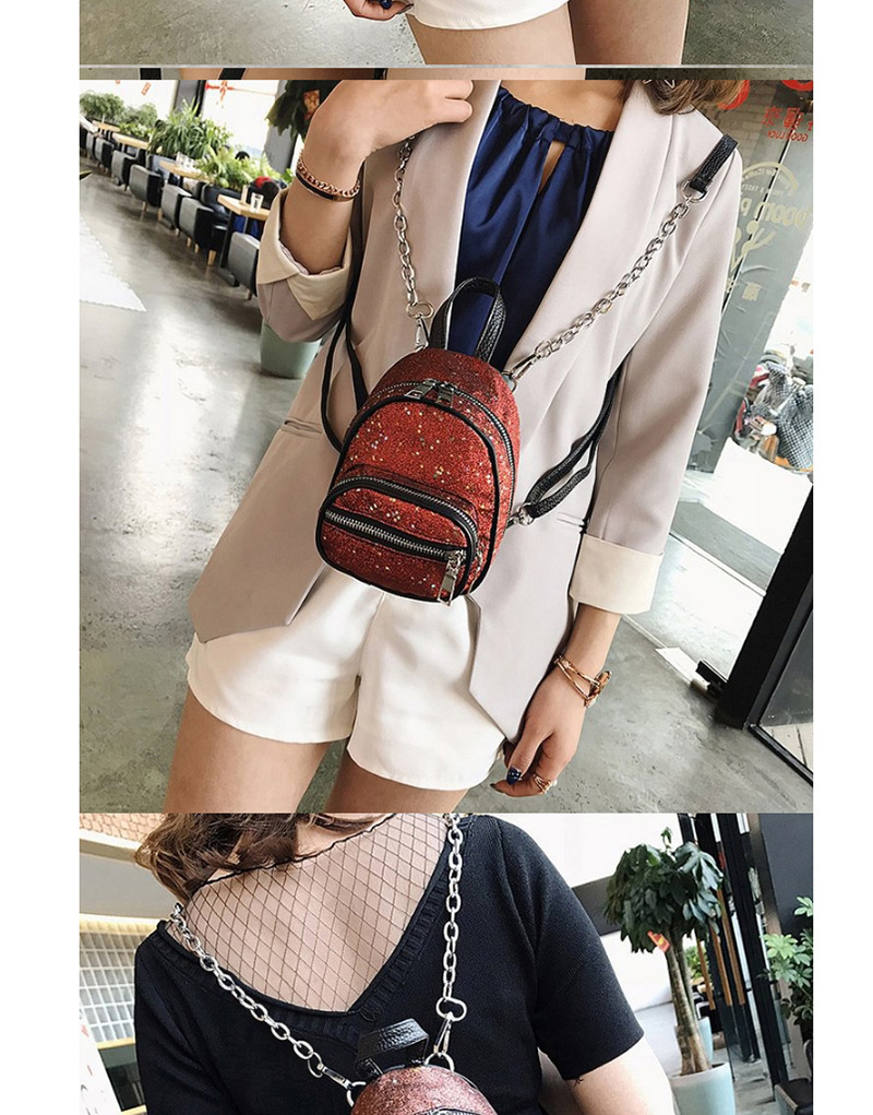 Fashion Red Zipper Decorated Backpack,Backpack