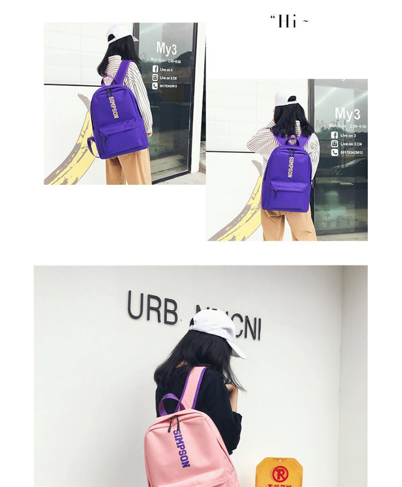Fashion Gray Letter Shape Decorated Backpack,Backpack