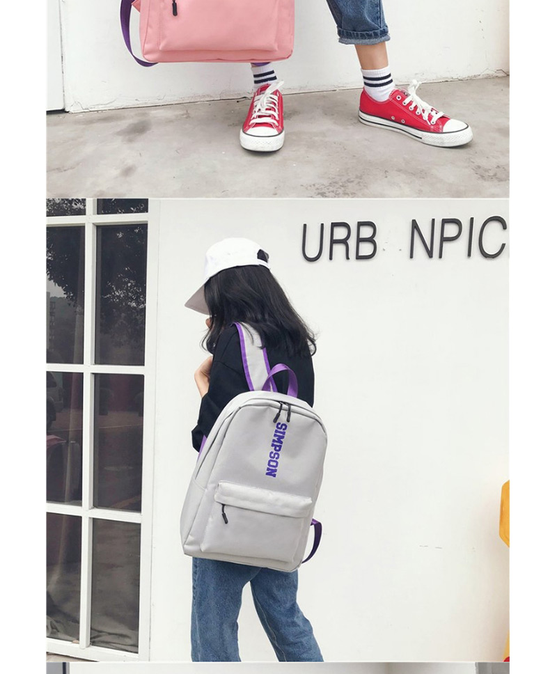 Fashion Purple Letter Shape Decorated Backpack,Backpack