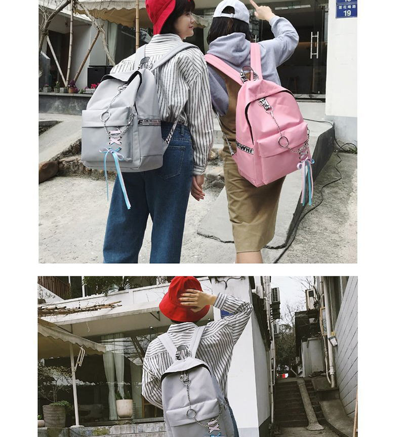 Fashion Red+white Circular Ring Decorated Backpack,Backpack