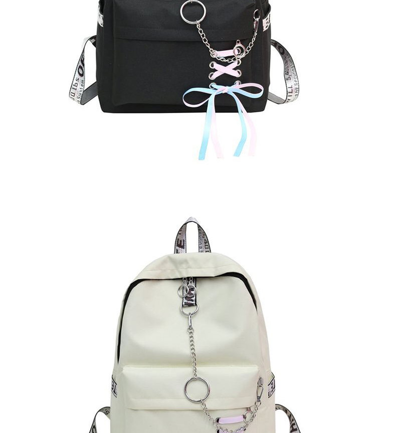 Fashion White Circular Ring Decorated Backpack,Backpack