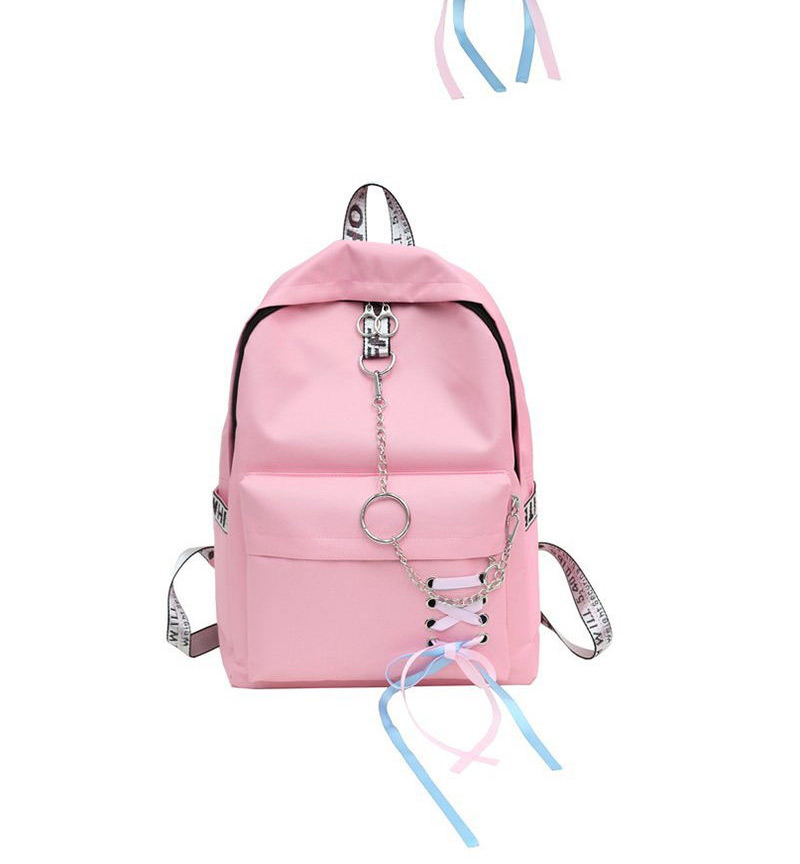 Fashion Pink Circular Ring Decorated Backpack,Backpack