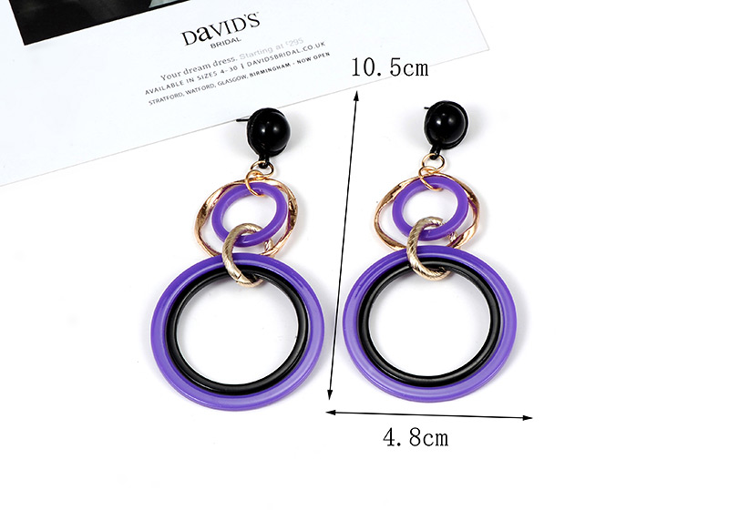 Fashion Black+red Circular Ring Decorated Simple Earrings,Drop Earrings
