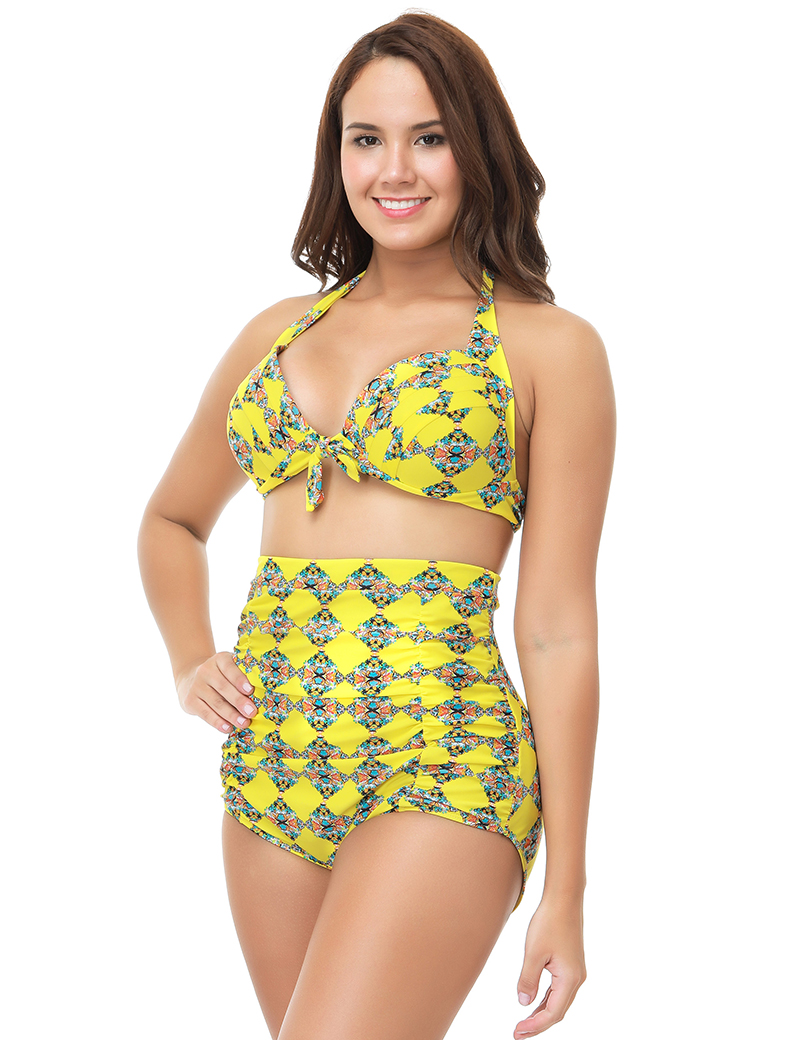 Sexy Multi-color Off-the-shoulder Design Larger Size Swimsuit,Swimwear Sets