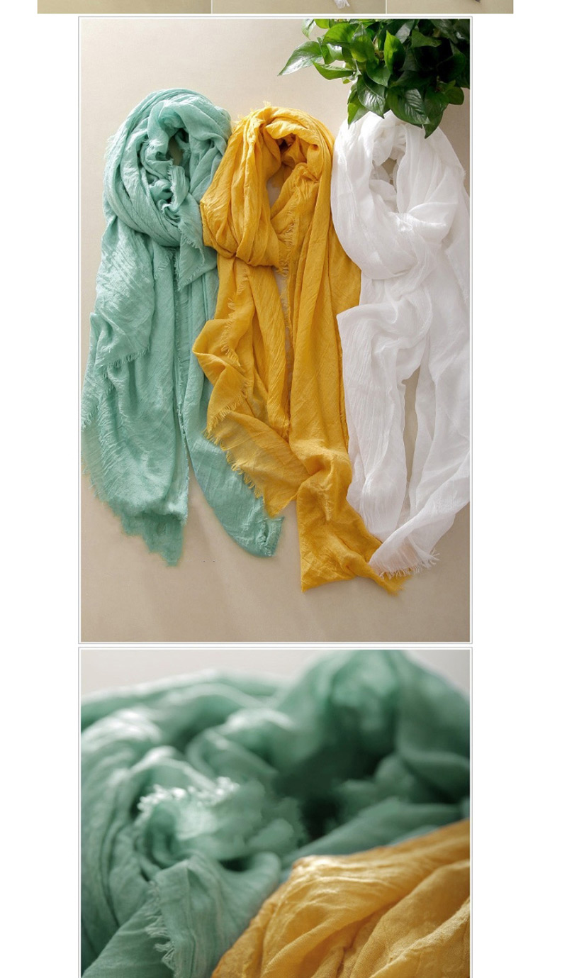 Fashion Green Tassel Decorated Pure Color Scarf(with Bag),Thin Scaves