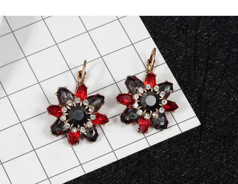 Fashion Red Flowers Shape Design Simple Earrings,Drop Earrings