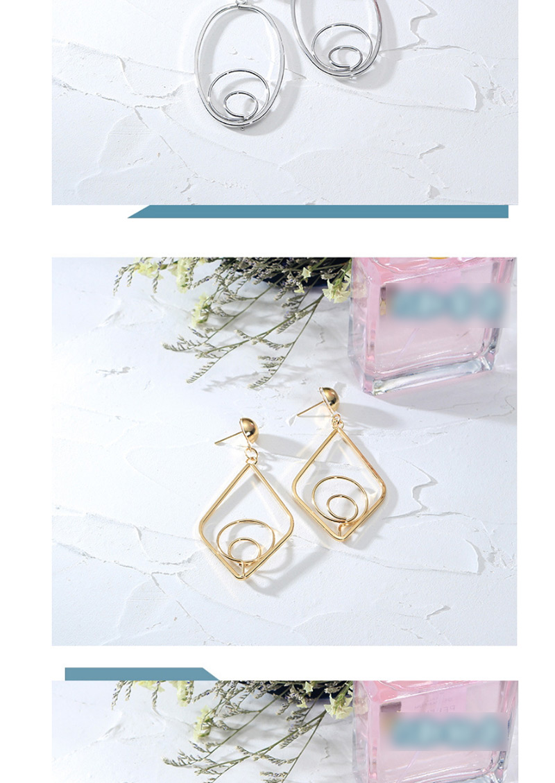 Elegant Silver Color Square Shape Design Pure Color Earrings,Drop Earrings