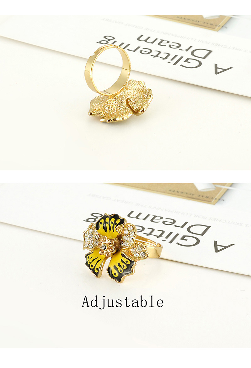 Fashion Yellow Flower Shape Decorated Ring,Fashion Rings