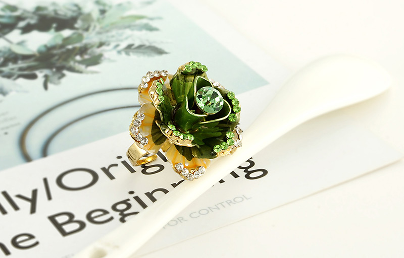 Fashion Green Flower Shape Decorated Ring,Fashion Rings