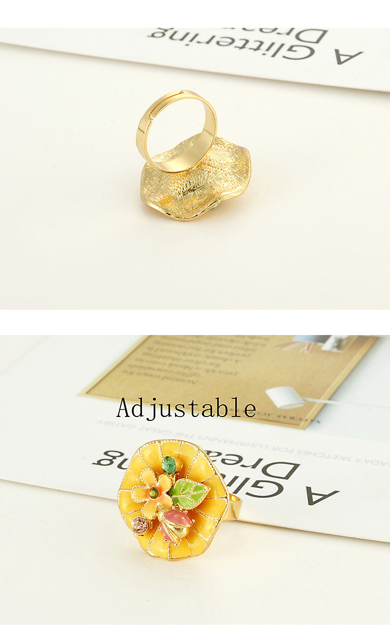 Fashion Yellow Flowers&diamond Decorated Ring,Fashion Rings
