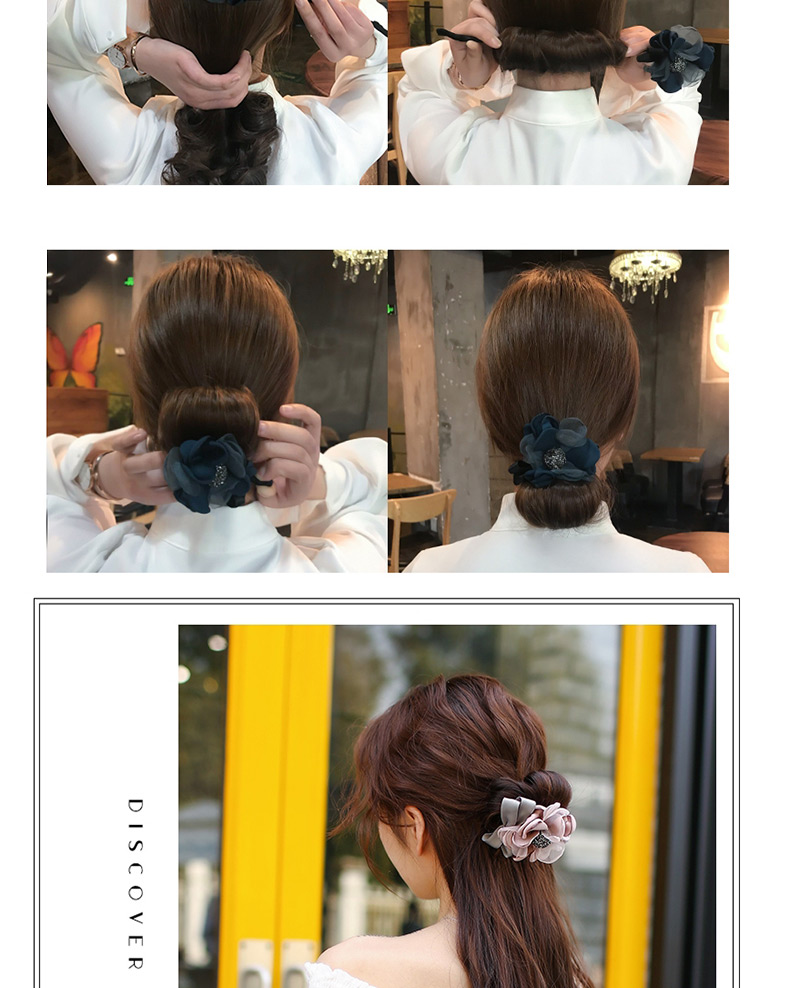 Lovely Navy Diamond&flower Decorated Hair Curler,Hair Ribbons