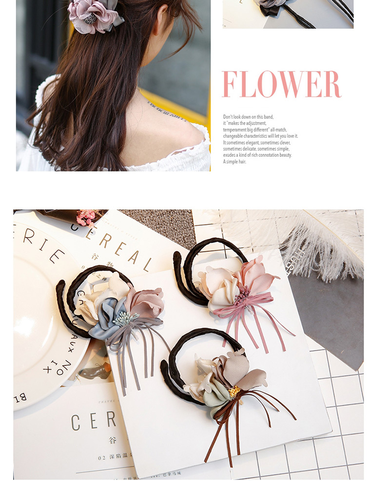 Lovely Pink Tassel&flower Decorated Hair Curler,Hair Ring