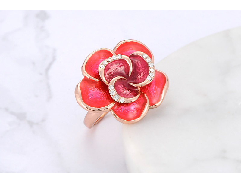 Fashion Red Flower Shape Design Ring,Fashion Rings