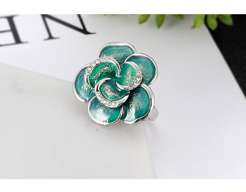 Fashion Green Flower Shape Design Ring,Fashion Rings