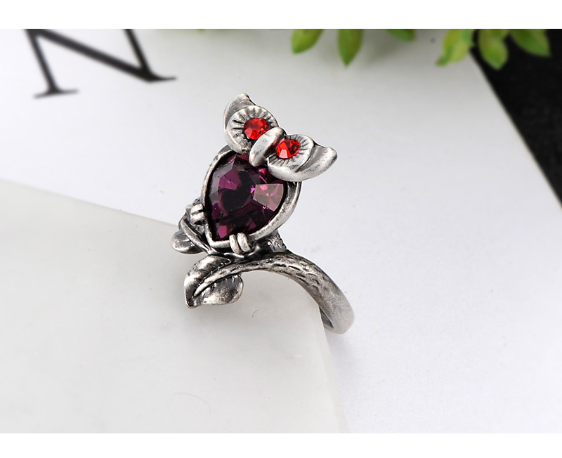 Fashion Purple Owl Shape Decorated Ring,Fashion Rings