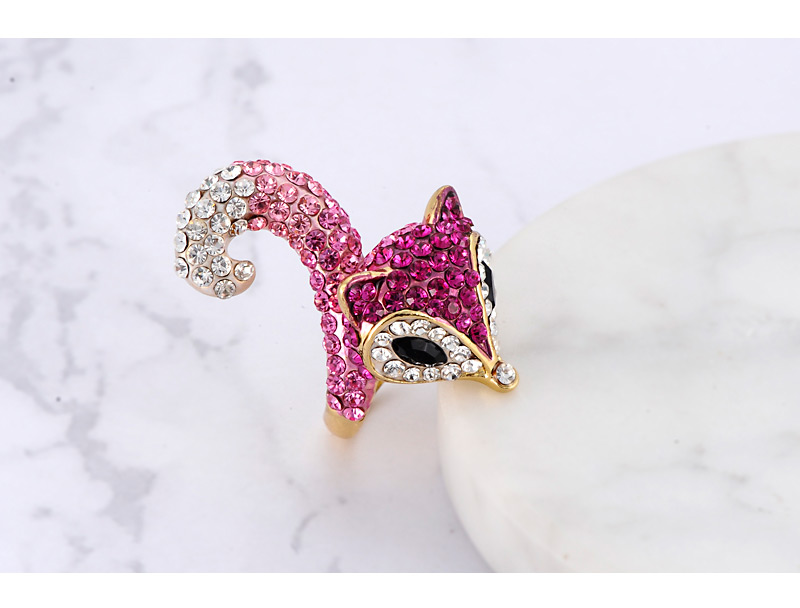 Fashion Plum Red Fox Shape Decorated Ring,Fashion Rings