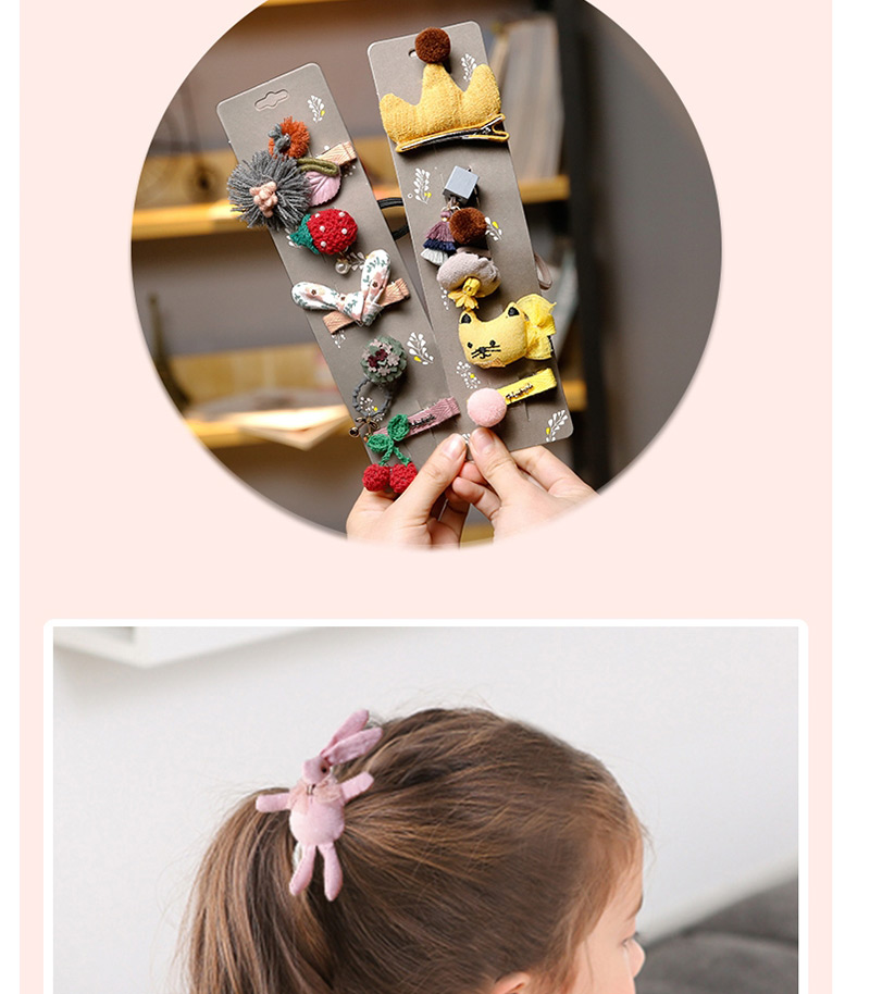 Lovely Yellow+pink Crown&cat Decorated Hair Band(5pcs),Kids Accessories