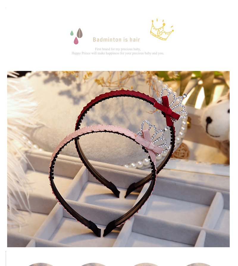 Lovely Plum Red Crown&bowknot Decorated Hair Hoop,Kids Accessories