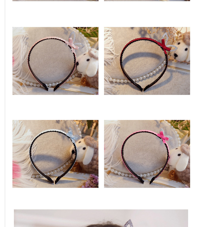 Lovely Claret Red Rabbit Ears&bowknot Decorated Hair Hoop,Kids Accessories