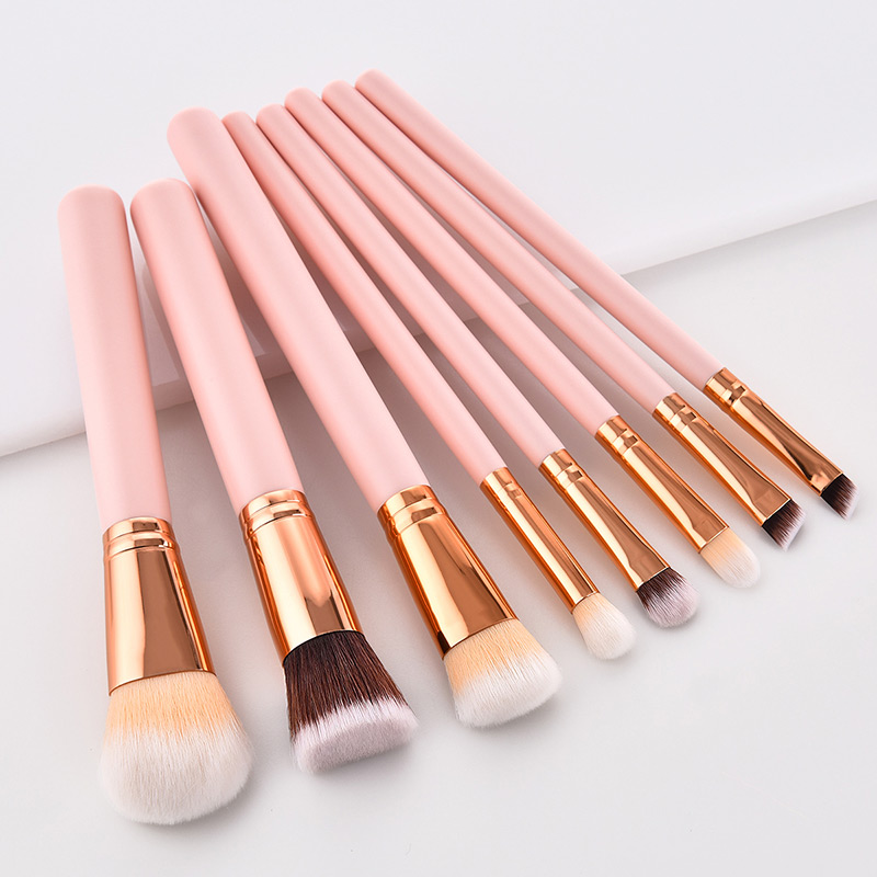 Fashion Pink Round Shape Decorated Makeup Brush(8 Pcs),Beauty tools