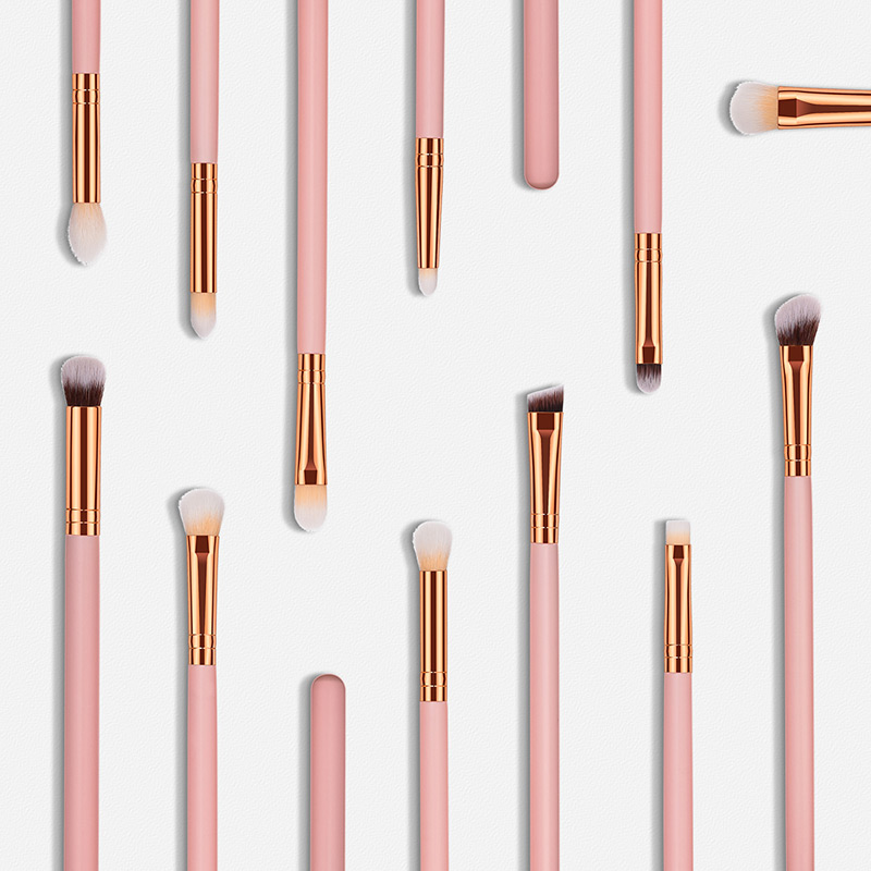 Fashion Pink Round Shape Decorated Makeup Brush(12 Pcs),Beauty tools