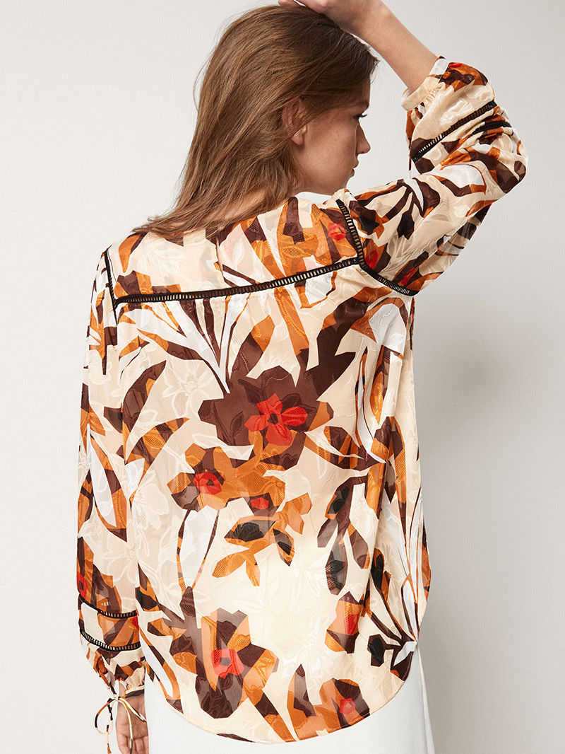 Fashion Khaki Flower Pattern Decorated Shirt,Sunscreen Shirts