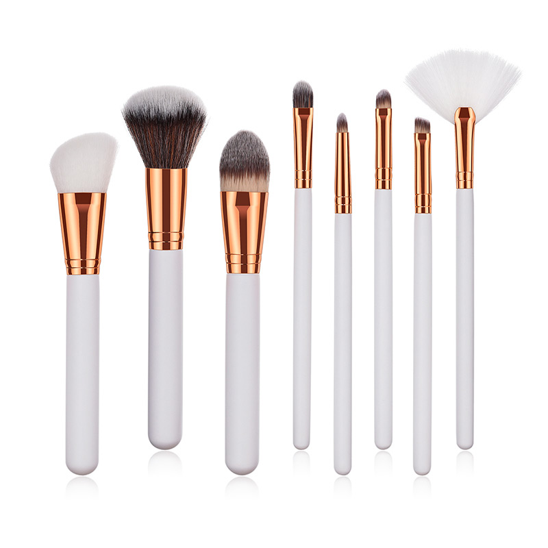 Fashion White Round Shape Decorated Makeup Brush(8 Pcs),Beauty tools