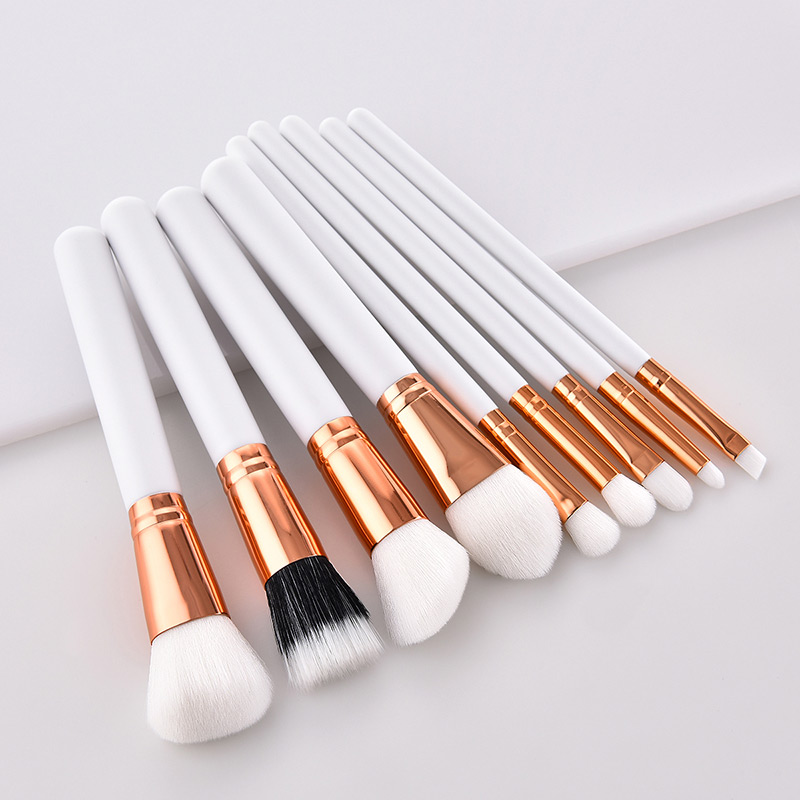 Fashion White Round Shape Decorated Makeup Brush(9 Pcs),Beauty tools